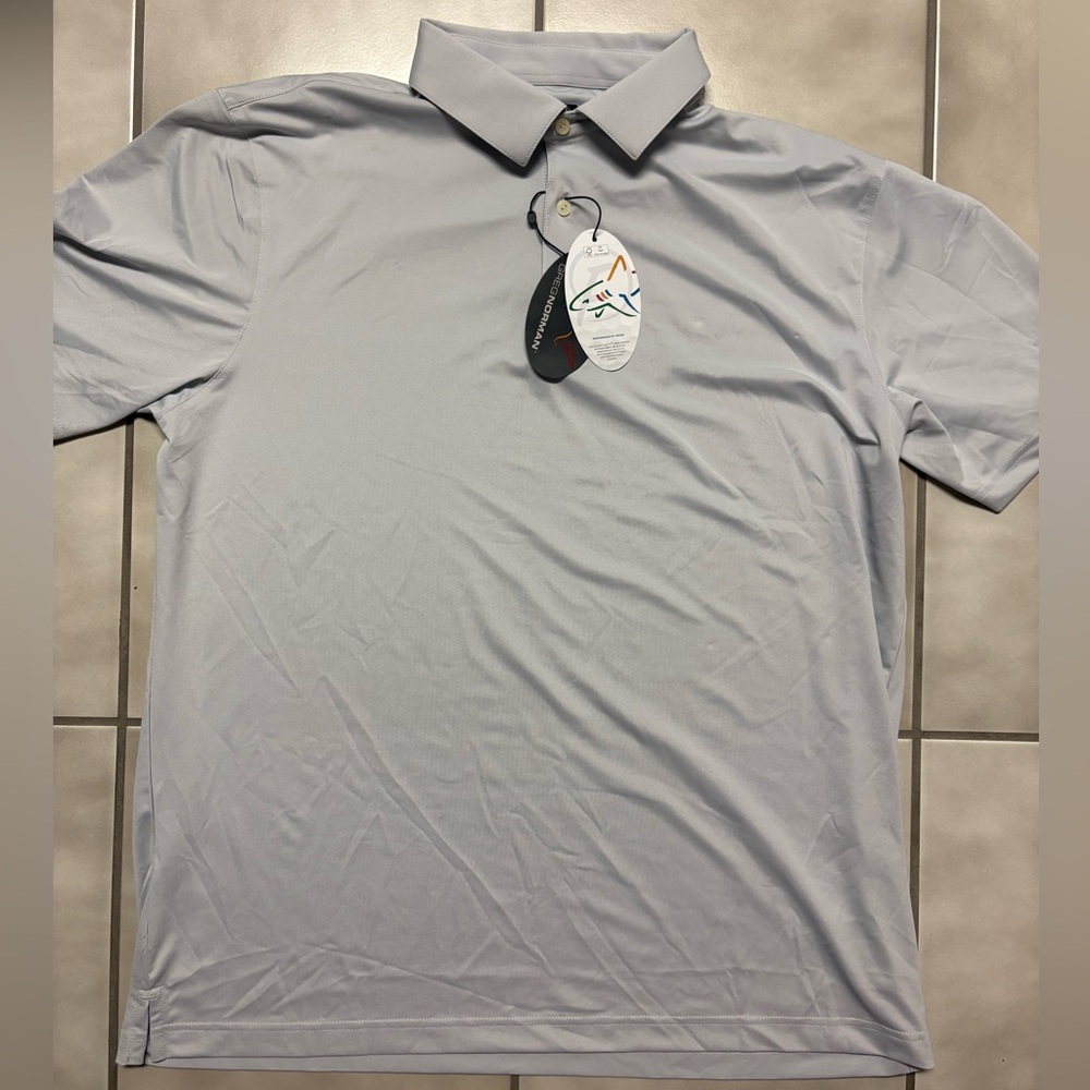 Brand New Greg Norman Collection Light Gray Polo Shirt with TAGS